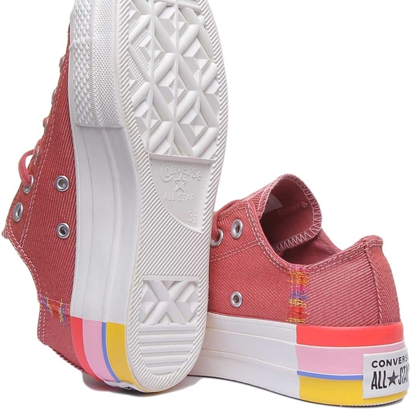 Converse 564995C Ct As Womens Low Top Platform Sneakers In Coral - Picture 2 of 3